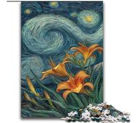 2000 Piece Jigsaw Puzzle for Adults Teens Yellow Lilies in The Night Sky Challenging To Complete But Fun And Humorous Unique Birthday And Gifts 70x100cm