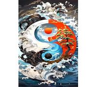 2000 Piece Jigsaw Puzzle for Adults Yin Yang Waves - Fun Challenges & Brainteasing Adult Jigsaws - Puzzle Games 2000 Piece