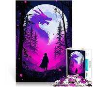 2000 Piece Jigsaw Puzzle for teenagers Dragon in the Moonlight Für Familienspaß Geburtstagsgeschenk, Geschenke, Wandkunst70x100cm