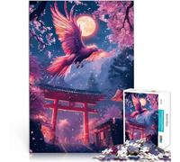 2000 Piece Jigsaw Puzzle for teenagers Phoenix in Cherry Blossom Night Familienspaß mit passendem Poster und Quizblatt70x100cm