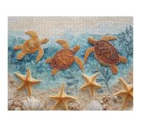 2000 Piece Jigsaw Puzzle, Sea Turtle & Beach Wooden Wall Art, 1T#287