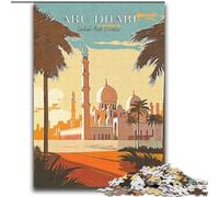 2000 Piece Jigsaw Puzzles Abu Dhabi Travel, for Ages 14 And over Each Piece Is Unique - Fun And Challenging Game for The Whole Family Good Gift 70x100cm
