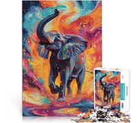 2000 Piece Jigsaw Puzzles For Adults and teenagers Artistic Elephant Made of cardboard，Suitable for people aged 14 and above Impossible game Gift of works of art。size：70x100cm/27.5x39.3inch