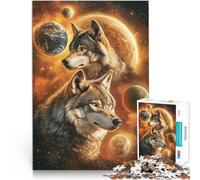 2000 Piece Jigsaw Puzzles For Adults and teenagers Wolf on the planet Made of cardboard Suitable for ages 14 and up wall decoration Christmas Birthday Gift。size:70x100cm/27.5x39.3inch