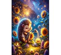2000 Piece Jigsaw Puzzles for Adults Animals Hedgehog Sunflower Challenging Puzzle Educational Games Puzzle for Adults 2000 Pieces Family Game Great Gift Idea, 39.4 x 27.6 inch