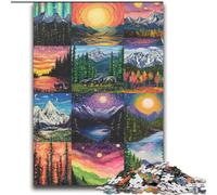 2000 Piece Jigsaw Puzzles for Adults Aurora Collage Game Toys Every Piece Is Unique - Challenging Family Fun Game 70x100cm