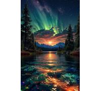 2000 Piece Jigsaw Puzzles for Adults - Aurora Sunset Scenery - Decorative Wall Art Gift for Adults & Families - 39.4x27.56 inch - with Poster & Letters on Back