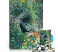 2000 Piece Jigsaw Puzzles for Adults Black Cat in Monet Garden Schwierig Schwer Geschenke für Freunde und Familie70x100cm
