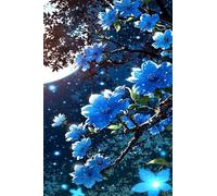 2000 Piece Jigsaw Puzzles for Adults, Blue Flowers 39.4x27.6 inch, Challenging Brain Teaser Puzzle, Premium Cardboard Hobby Gift for Adults & Seniors