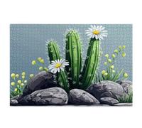 2000 Piece Jigsaw Puzzles for Adults, Cactus Puzzles for Adults, Gift for Women, Men, Christmas, Family Wooden Puzzle Educational Games, Challenging Adult Jigsaws, Box Packaging, Flower Pattern, G-13
