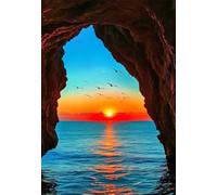 2000 Piece Jigsaw Puzzles for Adults, Caves Ocean Sunset Classic Puzzle, 39.4x27.6 inch, Premium Interlocking No Dust, Family Indoor Activity