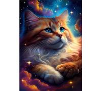 2000 Piece Jigsaw Puzzles for Adults, Challenging Puzzles, Puzzle Game, Cat Starry Night Puzzle 2000 Pieces
