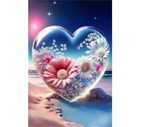 2000 Piece Jigsaw Puzzles for Adults, Challenging Puzzles, Puzzle Game, Heart Pink Daisy Puzzle 2000 Pieces