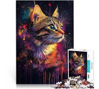 2000 Piece Jigsaw Puzzles for Adults Colorful Cat Portrait Made of cardboard for and from 14 years and over Educational Games For Adults and teenagers Artwork Gift 。size:70x100cm/27.5x39.3inch