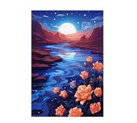 2000 Piece Jigsaw Puzzles for Adults, Creative Impossible Puzzles Games for Adults Beginners, Large Wooden Jigsaw with Storage Box, Gifts for Women Men, Home Decor, Theme: Flower & Moon 99x70cm D-1747