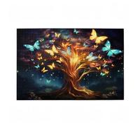 2000 Piece Jigsaw Puzzles for Adults, Creative Impossible Puzzles Games for Adults Beginners, Large Wooden Jigsaw with Poster and Storage Box, Home Decor, Theme: Butterfly & Tree Of Life 99x70cm D-542
