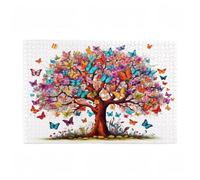2000 Piece Jigsaw Puzzles for Adults, Creative Impossible Puzzles Games for Adults Beginners, Large Wooden Jigsaw with Poster and Storage Box, Home Decor, Theme: Butterfly & Tree Of Life 99x70cm D-641