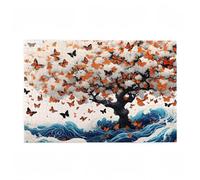 2000 Piece Jigsaw Puzzles for Adults, Creative Impossible Puzzles Games for Adults Beginners, Large Wooden Jigsaw with Poster and Storage Box, Gifts for Women, Theme: Tree & Butterfly 99x70cm D-294