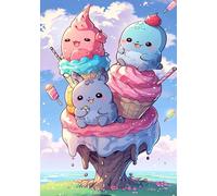 2000 Piece Jigsaw Puzzles for Adults Cute Ice Cream, Educational Games, Challenging & Brainteasing for Men Women Elders Seniors, Puzzle 2000 Pieces