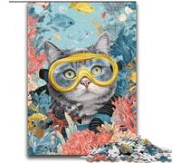2000 Piece Jigsaw Puzzles for Adults Diver Cat Learning Educational Toys Unique Home Decor And Gifts for 14+ 70x100cm