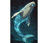 2000 Piece Jigsaw Puzzles for Adults Dreamy Whale Puzzle Fun Challenges Perfect for Relaxation Letter Printed on Back Interlock Perfectly No Dust for Men Women Elders Seniors 39.4 x 27.6 inch