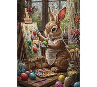 2000 Piece Jigsaw Puzzles for Adults Easter Bunny Puzzle Fun Challenges Perfect for Relaxation Letter Printed on Back Interlock Perfectly No Dust for Men Women Elders Seniors 39.4 x 27.6 inch