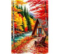 2000 Piece Jigsaw Puzzles for Adults, Educational Games, Difficult, Logic Puzzles, Jungle River Cabin Puzzles for Adults, Puzzle 2000 Pieces
