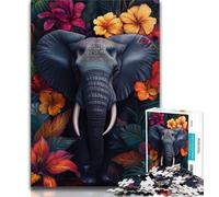 2000 Piece Jigsaw Puzzles for Adults Elephant Flowers,Help The Brain Exercise Addictive Toys to Cultivate Patience Artists Collection,Fine Art 70x100cm