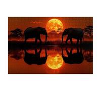 2000 Piece Jigsaw Puzzles for Adults, Elephant Jigsaw Puzzles for Adults 2000, Impossible Puzzle Classic Challenging Educational Games, Wooden Jigsaws Game for Families, Decor Gifts Theme:Sunset -1966