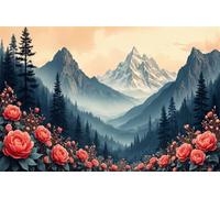 2000 Piece Jigsaw Puzzles for Adults, Flowers Jungle Mountains 39.4x27.6 inch, Challenging Brain Teaser Puzzle, Premium Cardboard Hobby Gift for Adults & Seniors