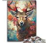 2000 Piece Jigsaw Puzzles for Adults Gifts Colourful Deer with Flowers for And from 14 Years And over Play Toys Because It Is Ideal As A Gift for The Whole Family 70x100cm