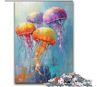 2000 Piece Jigsaw Puzzles for Adults Gifts Jellyfish Oil Painting Game Toys Every Piece Is Unique - Challenging Family Fun Game 70x100cm