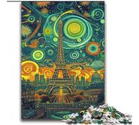 2000 Piece Jigsaw Puzzles for Adults Gifts Psychedelic Eiffel Game Toys Every Piece Is Unique - Challenging Family Fun Game 70x100cm