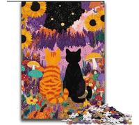 2000 Piece Jigsaw Puzzles for Adults Gifts Sunflower Black Cat And Orange Cat Decompressing Intellectual Educational Toy Suitable for Couples for And Age 14 70x100cm