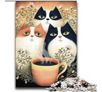 2000 Piece Jigsaw Puzzles for Adults Gifts Three Cats Drinking Coffee for And from 14 Years And over Play Toys Because It Is Ideal As A Gift for The Whole Family 70x100cm