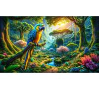 2000 Piece Jigsaw Puzzles for Adults,Green Jungle Parrot,Challenging Art Puzzle with Poster, Stress Relief Game for Wall Decor, Birthday Gift for Men and Women (39.37 x 27.56 Inch)