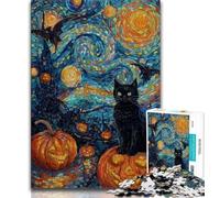 2000 Piece Jigsaw Puzzles for Adults Halloween Black Cat,Help The Brain Exercise Addictive Toys to Cultivate Patience Artists Collection,Fine Art 70x100cm