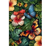 2000 Piece Jigsaw Puzzles for Adults, Impossible Hard Difficult Challenging jigsaw puzzle 2000 pieces adult Puzzles Classic Educational Games 100x70cm,Leaf Butterfly Flower