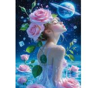 2000 piece Jigsaw Puzzles for Adults Impossible Hard Difficult Challenging Puzzle, jigsaws 2000 pieces for adults Fun Activity & Present for The Whole Family, Theme:Cosmic Rose Girl