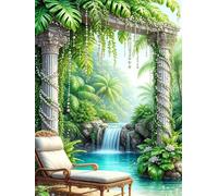 2000 piece Jigsaw Puzzles for Adults Impossible Hard Difficult Challenging Puzzle, jigsaws 2000 pieces for adults Fun Activity & Present for The Whole Family, Theme:Plant Pool Retreat
