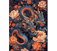 2000 piece Jigsaw Puzzles for Adults Impossible Hard Difficult Challenging Puzzle, jigsaws 2000 pieces for adults Fun Activity & Present for The Whole Family, Theme:Peony Dragon
