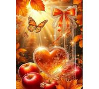 2000 piece Jigsaw Puzzles for Adults Impossible Hard Difficult Challenging Puzzle, jigsaws 2000 pieces for adults Fun Activity & Present for The Whole Family, Theme:Orange Bow Heart