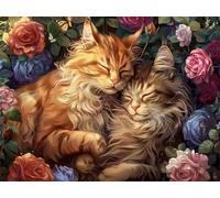 2000 piece Jigsaw Puzzles for Adults Impossible Hard Difficult Challenging Puzzle, jigsaws 2000 pieces for adults Fun Activity & Present for The Whole Family, Theme:Couple Cats