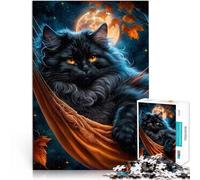 2000 Piece Jigsaw Puzzles for Adults Jigsaw Black Cat under the Moon Made of cardboard for ages 14 and over learning educational game Improving love between couples。size：70x100cm/27.5x39.3inch