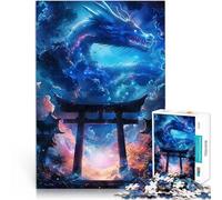2000 Piece Jigsaw Puzzles for Adults Jigsaw Mythic Torii Gate Dragon Hands-on-Spiel mit passendem Poster und Quizblatt70x100cm