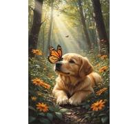 2000 Piece Jigsaw Puzzles for Adults, Jungle Butterfly Dog 39.4x27.6 inch, Challenging Brain Teaser Puzzle, Premium Cardboard Hobby Gift for Adults & Seniors