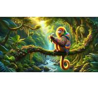 2000 Piece Jigsaw Puzzles for Adults,Jungle Monkey Scenery,Challenging Art Puzzle with Poster, Stress Relief Game for Wall Decor, Birthday Gift for Men and Women (39.37 x 27.56 Inch)