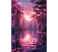2000 Piece Jigsaw Puzzles for Adults Jungle River Puzzle Fun Challenges Perfect for Relaxation Letter Printed on Back Interlock Perfectly No Dust for Men Women Elders Seniors 39.4 x 27.6 inch