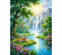 2000 Piece Jigsaw Puzzles for Adults Jungle Stream, Puzzles 2000 Pieces for Adults, 40x28 inch Difficult Jigsaw Puzzles with Letters on Back, Fun puzzle for Family Activity
