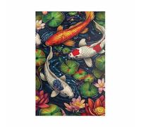 2000 Piece Jigsaw Puzzles for Adults Lotus Koi Puzzle Fun Challenges Perfect for Relaxation Letter Printed on Back Interlock Perfectly No Dust for Men Women Elders Seniors 39.4 x 27.6 inch